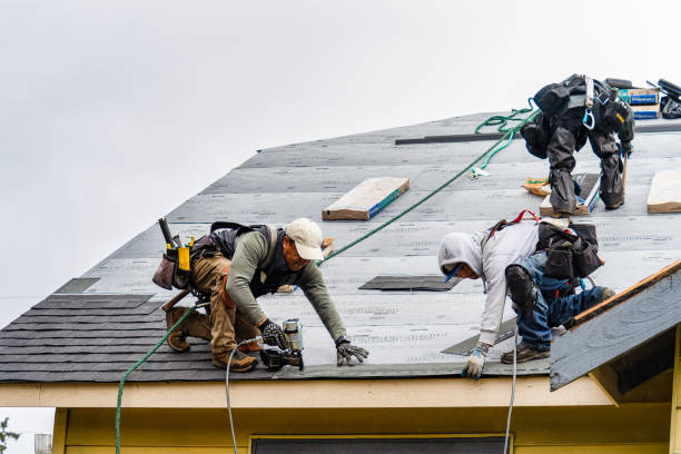 Professional Roof Installation technician working in Hingham, WI